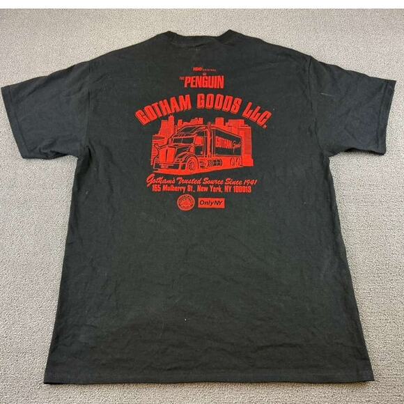 Only My Men's Large Black Red HBO The Penguin Gotham Goods LLC. NYC Promo Tee - Picture 1 of 10